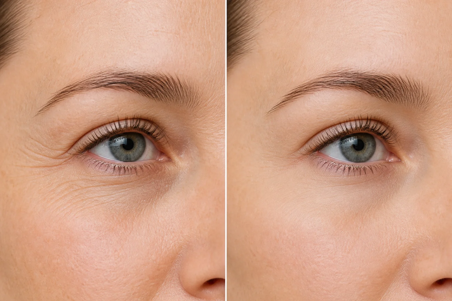 Fine lines before and after